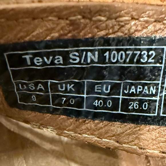 **Teva Cabrillo Wedge Cross Strap Sandals – Women’s 9, Tan Brown Leather** - Picture 6 of 6